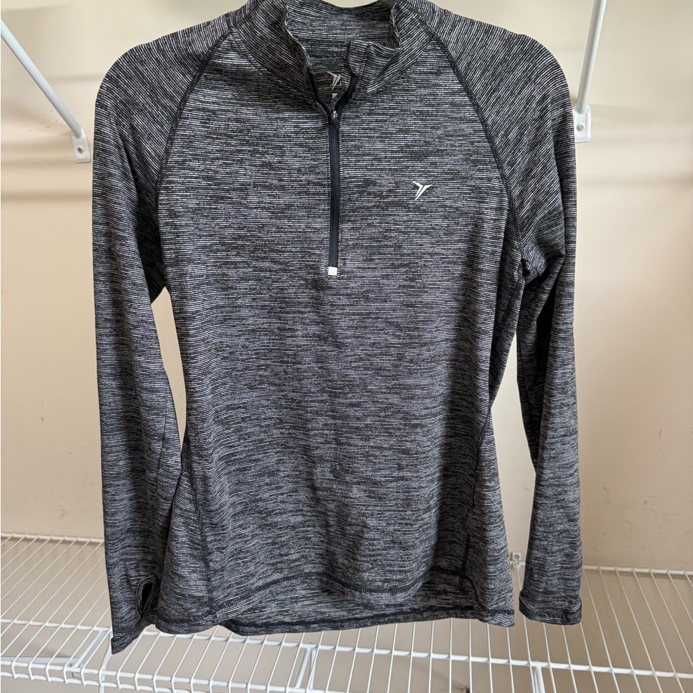 Old Navy Active Black and White Striped Pullover